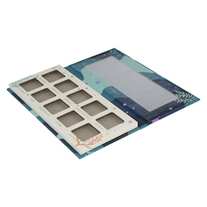 Wholesale Matte Magnetic Cosmetic Empty <strong>Eyeshadow</strong> <strong>Palette</strong> with Mirror 10-Pan Rigid Paper Packaging <strong>Gold</strong> Foil EVA Foam Insert - Product Image 2