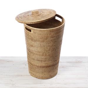 Rattan container <b>storage</b> with cut out handle superior quality <b>bin</b> hampers weave hamper baskets - Product Image 1