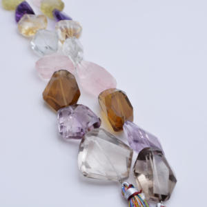 Pierres précieuses mélangées facettées, 2 brins de pierres précieuses naturelles pour la fabrication de bijoux fins - Product Image 2