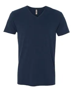 Next level - Camiseta de camurça com decote em V Meia-noite marinho respirável manga curta respirável masculina com decote em V