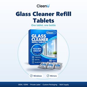 Tabletas Limpiadoras de Vidrio (10 Unidades) con Botella Rociadora Reutilizable, Limpiador de Ventanas sin Rayas, Recarga para Espejos y Mesas de Vidrio, Venta al Por Mayor OEM - Product Image 1