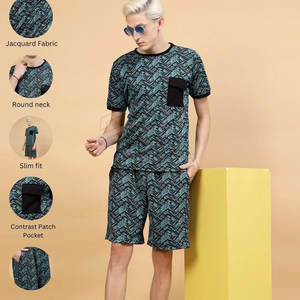 ชุดเซ็ตเสื้อยืดกางเกงขาสั้นลำลองผู้ชายสำหรับฤดูร้อน สไตล์ไฮสตรีท รับทำโลโก้ ผลิตในปากีสถาน ระบายอากาศได้ดี ลายเรียบ ไซส์ใหญ่ - Product Image 2