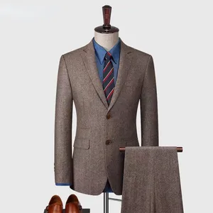 Personalizzato di buona qualità 100% lana formale traspirante abito da lavoro indossare pantalone cappotto Blazer giacca ufficiale uomo vestito per gli uomini