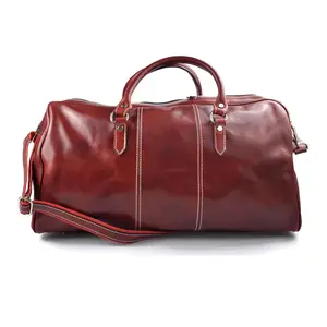 Fashion Zipper Style Easy Grip Leather Bag Bottom Support Luggage Carry Oem Service Leather Bag