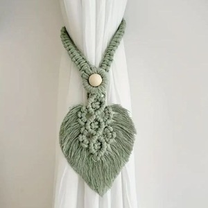 Macrame Cotton Bohemian Leaves Shape Decorative <b>Curtain</b> <b>Tiebacks</b> Durable Material Easy Installation Customizable Length <b>for</b> - Product Image 1