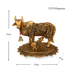 Chapado en oro hecho a mano, latón, Metal, vaca y becerro, regalo de vuelta y decoración, regalo para decoración y regalo, novedad - Product Image 3