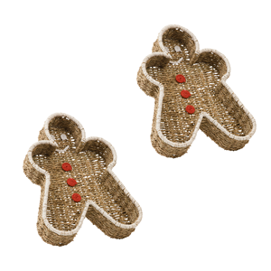 Gingerbread Man Shaped <b>Basket</b> Decorative <b>Seagrass</b> <b>Basket</b> Christmas Gift Holder Perfect For Cozy Christmas Decor From Vietnam - Product Image 4