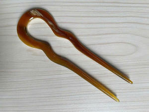 Pinza de pelo de cuerno de búfalo de moda personalizada OEM 8CM - Product Image 4