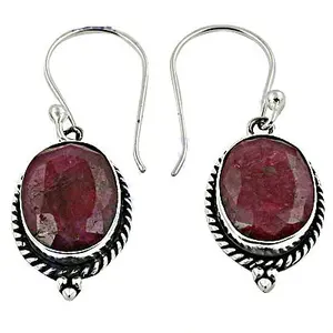 Trendy Ruby <b>Drop</b> <b>Earrings</b> for Women 925 Silver with Pear Cut Diamond <b>Emerald</b> Zircon Gold Plated and GIA Certified - Product Image 1