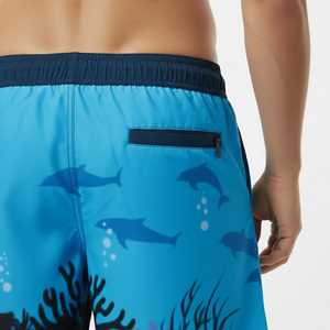 Shorts de bain personnalisés en gros pour hommes, extensibles dans les 4 sens, respirants, séchage rapide, 100 % polyester - Product Image 5
