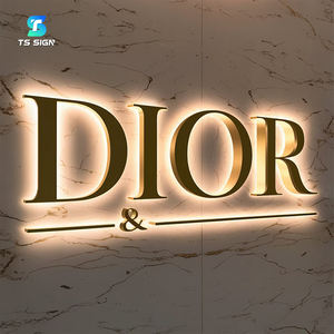 Enseigne en métal rétroéclairée personnalisée, enseigne lumineuse LED pour entreprise en extérieur, lettres en relief éclairées par halo, logo de réception éclairé, enseigne murale illuminée - Product Image 5