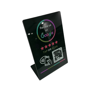 OEM personalizado PVC RFID NFC pago código QR impermeable sin contacto restaurante Mesa tarjetero para Google Review Display Counter - Product Image 4