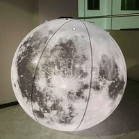 Ballon de lune gonflable géant de 6m Led modèle de boule de lune gonflable de fête à thème d'espace d'événement