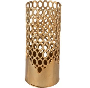 Vase à fleurs en métal aluminium doré fait à la main Design moderne pour mariages et maison Style durable pour n'importe quelle pièce - Product Image 1