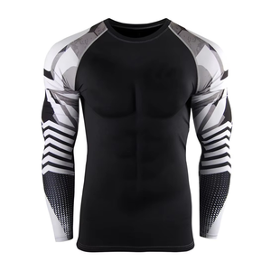 Sublimation Compression Shirt Rash Guard Custom Logo Custom Rash Guard Rash Guard Heavyweight T-shirt - Product Image 3