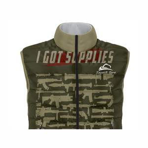 Chaqueta acolchada sin mangas con cuello levantado para hombre de diseño personalizado, prendas de vestir de invierno con bolsillos y cremallera - Product Image 4