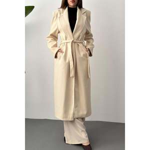 Manteau mi-long beige à ceinture - Beige - Product Image 3
