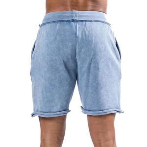 กางเกงขาสั้นผ้าคอตตอนเฟรนช์เทอร์รี่5นิ้วใส่ใน100% สำหรับฤดูร้อนกางเกงขาสั้นแนวสตรีทแวร์สีพื้นสีทึบซีดจางแนวสตรีทของผู้ชาย - Product Image 3