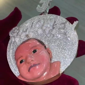 925 Sterling Silver 18kt Or Blanc Plaqué Bébé VVS Naturel Moissanite Lab Grown Diamond Hip-Hop Fine Jewelry Pendentifs & Charms - Product Image 5