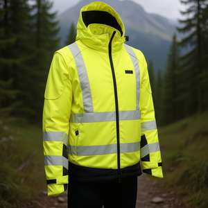 Veste de sécurité réfléchissante haute visibilité jaune/noir taille L Softshell ELKA RAINWEAR - Product Image 3