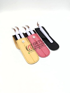 แหนบต่อขนตาสแตนเลสปลายโค้งสีขาวเคลือบด้วยผงโรสโกลด์เครื่องมือความงาม - Product Image 6