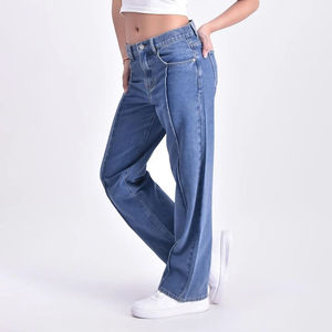 Jeans baggy pour femmes de qualité supérieure à bas prix en vrac, jeans baggy de style hip-hop entièrement personnalisés pour femmes - Product Image 4