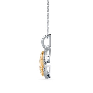 Collier avec pendentif en forme de patte de chien en diamant de laboratoire en or massif 14 carats, certifié IGI, bijoux fins minimalistes, fabricant d'Inde - Product Image 6