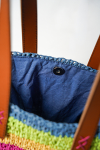 Women's <b>Raffia</b> <b>Bag</b> Eco Friendly Lightweight Leather Strap Handwoven Fashion Messenger <b>Bag</b> Custom Size for Daily Travel - Product Image 3