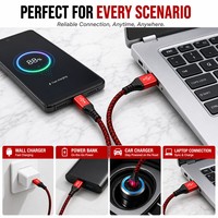 Cable Micro USB LUNG KAY OEM, Carga Rápida 3A, USB 2.0 a Micro B, Cable de Datos Trenzado de Nailon de 1m 2m 3m para Teléfono Android
