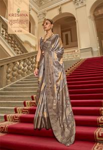Superior Gaji <b>Satin</b> Silk Modern Indian & Pakistani Party Clothing with Pallu Marmo Finish - Product Image 4