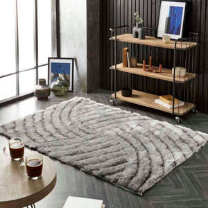 Dallas Silver Grey Shaggy Rug-Soft <b>Fluffy</b> Polyester <b>Carpet</b> for Living Room Hallway Classic Machine Made Rectangle - Product Image 4