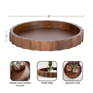 Plato de madera de lujo plato de boda ecológico plato pulido técnica - Product Image 2