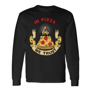 T-shirt à manches longues All Seeing Pizza Eye, T-shirt promotionnel Pizza Pyramid - Product Image 1