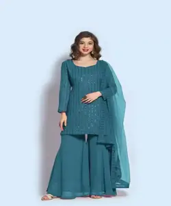 Invest in stitched Pakistani salwar kameez sets for women Stock up on half-sleeve Indian & Pakistani clothing for summer.