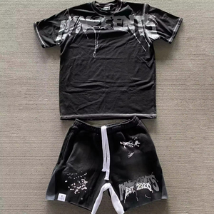 ชุดกางเกงขาสั้นลำลองสำหรับผู้ชายชุดเสื้อผ้าคู่แบบปรับแต่งได้ชุดเสื้อผ้าฤดูร้อนสไตล์ล่าสุดมีโลโก้พิมพ์ลาย - Product Image 4