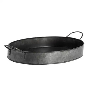 Best Quality Galvanized Serving <b>Tray</b> Oval shape Handmade For Hotels & Restaurant Food And <b>Drinks</b> Serving <b>Trays</b> - Product Image 4