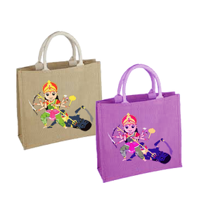 ถุงช้อปปิ้งปอกระเจาพิมพ์สกรีนลายถุงใส่ของชำอินเดียพระเจ้า MAA Durga ผลิตในอินเดียตะวันตก - Product Image 4