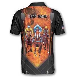 Polo Ecuestre para montar, camiseta de manga corta de tela elástica transpirable de secado rápido para entrenamiento y uso al aire libre - Product Image 3