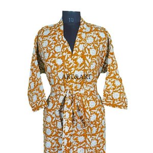 Robe Kantha de style kimono japonais faite à la main, imprimé Suzani multicolore, réversible, élégante, avec ceinture à nouer, pour l'hiver et l'été, idéale pour le sommeil et le spa - Product Image 3