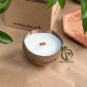 Cuenco de cáscara de coco ecológico hecho a mano de cera natural de Vietnam con muchos aromas para la decoración del hogar para Pascua - Product Image 2