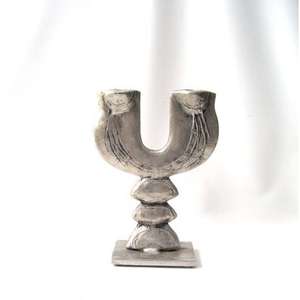 Bougeoir décoratif en aluminium finition dorée produit artisanal table d'amélioration avec art traditionnel indien - Product Image 1