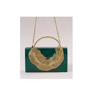 Bolso de mano de resina para mujer, bolso de mano a la moda para fiesta, boda, bolso de mano de resina de media luna artesanal - Product Image 4