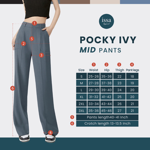 Pantalones de pierna Media de cintura alta para mujer hechos con ropa de oficina informal de tela de hiedra de secado rápido de alta calidad-OEM al por mayor en Tailandia - Product Image 5