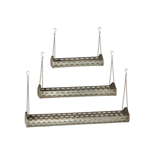 Juego de 2 macetas ovaladas colgantes de metal hierro negro - Product Image 3