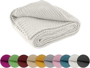 100% Cotton Knitting Dobby <b>Throw</b> Blanket with Plant Pattern Luxury Adult Use Home Bedding - Product Image 2