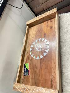 Bandeja de chocolate con plato de madera de nácar, vajilla decorativa para presentación de Iftar de Ramadán, vajilla elegante - Product Image 6