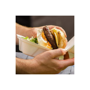 100 Pcs Eco-Friendly Cellulose Pulp Take Away Pack pour Hamburger ou Grande Coquille Sandwich Récipient Alimentaire En Plastique - Product Image 4