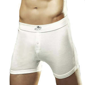 Mid-Rise Knitted Cotton <b>Boxer</b> Shorts with Logo at Waist Plus Size XL Supportive Stretch-Fabric - Product Image 1