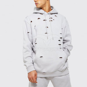2023 mejor venta de sudaderas con capucha desgastadas para hombres hechas a medida poliéster algodón precio bajo sudaderas de invierno patrón sólido teñido liso - Product Image 1