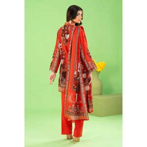 Conjunto de 3 piezas de salwar kameez de algodón khaddar estampado con dupatta de zari pesado, ropa paquistaní para festivales WNS-52043 - Product Image 2